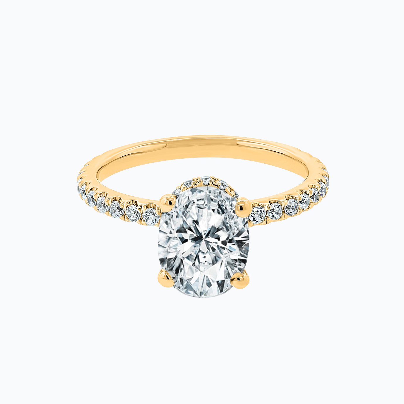 2.50 CT Oval Hidden Halo CVD F/VS2 Diamond Engagement Ring 6