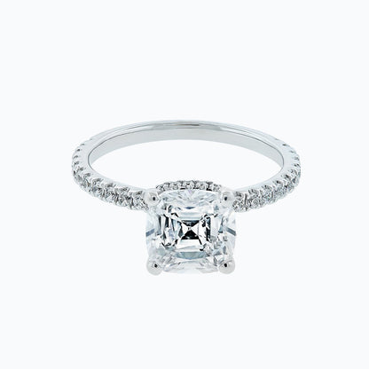 2.0 CT Cushion Hidden Halo CVD F/VS2 Diamond Engagement Ring 1