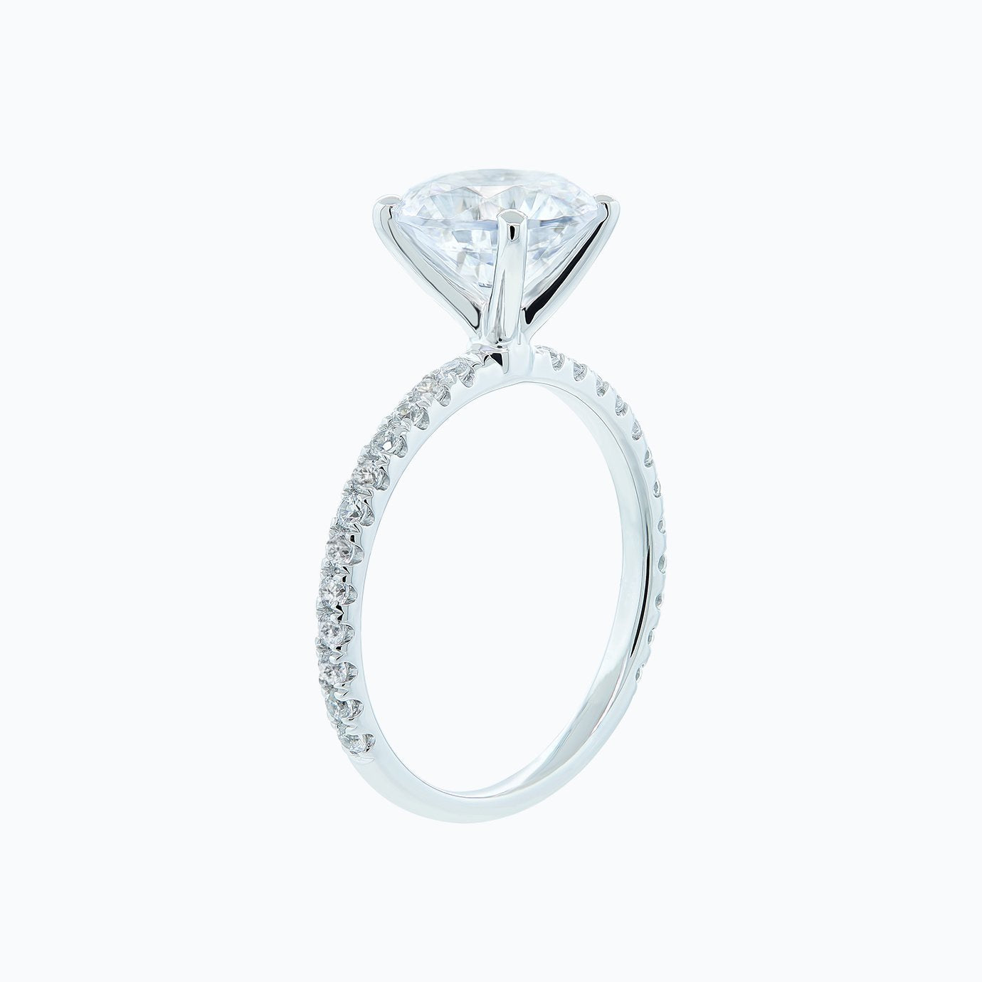 2.0 CT Round Solitaire & Pave CVD F/VS2 Diamond Engagement Ring 3