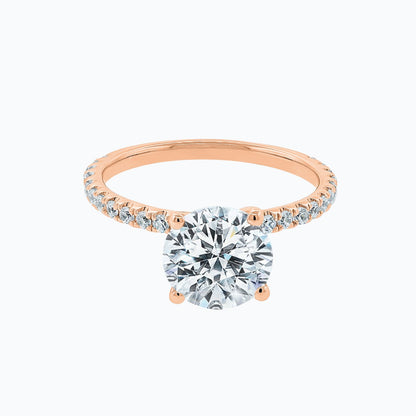 2.0 CT Round Solitaire & Pave CVD F/VS2 Diamond Engagement Ring 8