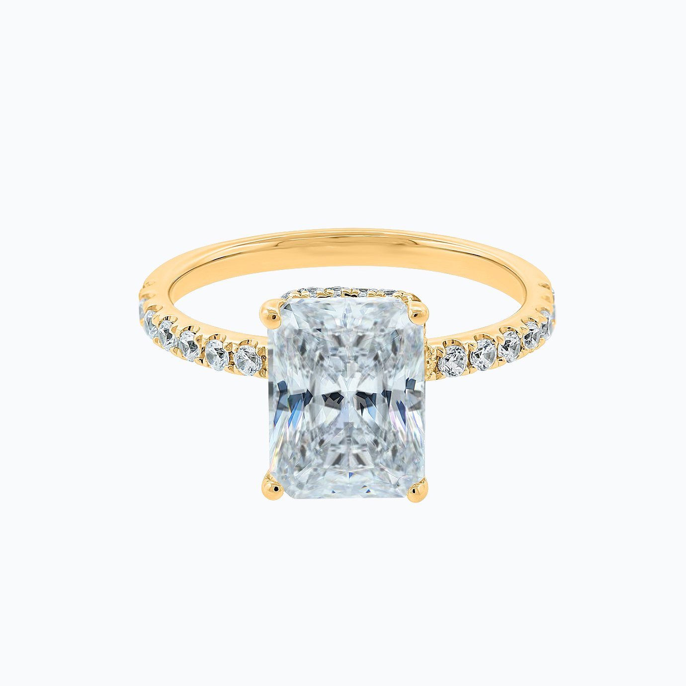 3.0 CT Radiant Hidden Halo CVD F/VS2 Diamond Engagement Ring 7