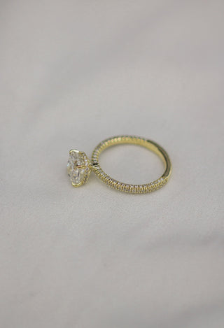 2.0 CT Cushion Hidden Halo & Pave Moissanite Engagement Ring 2