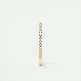 0.18 Round Minimalist Half Eternity Moissanite Bridal Wedding Band 16