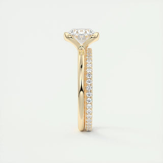 2 CT Oval Half Bezel CVD F/VS1 Diamond Engagement Ring 12