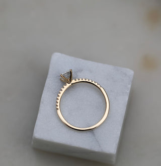 0.90 CT Emerald Cut Pave CVD F/VVS2 Diamond Engagement Ring 7