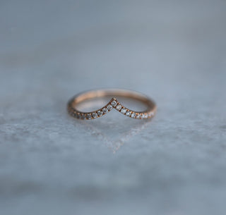 0.225 CT Round Curved CVD EF/VS Diamond Wedding Band 6