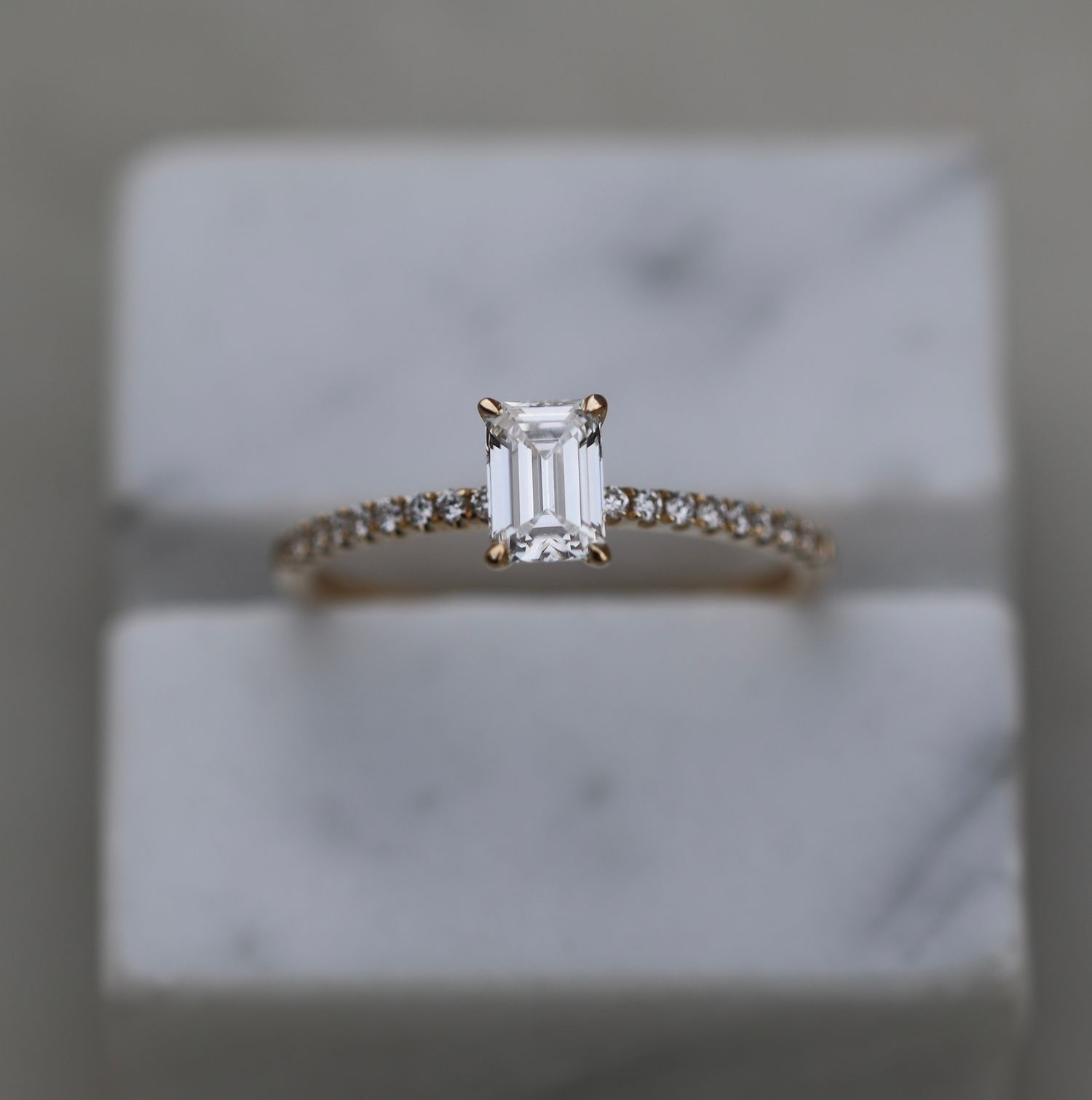 0.50 CT Emerald Solitaire CVD E/VVS1 Diamond Engagement Ring 1