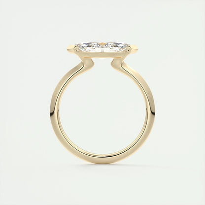 2 CT Marquise Half Bezel CVD F/VS1 Diamond Engagement Ring 14