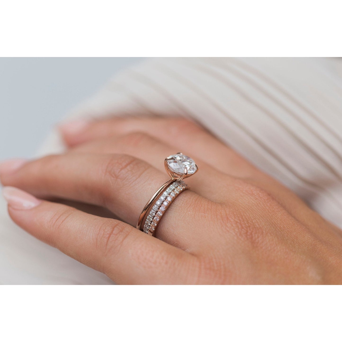 3.50 CT Oval Solitaire Moissanite Engagement Ring 3