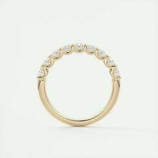 1.35 Oval Cut Shared Prongs Moissanite Bridal Wedding Band 17