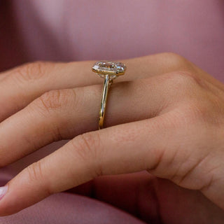 4.0 CT Asscher Solitaire Bezel Moissanite Engagement Ring 2