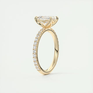 1.75 CT Emerald Cut Pave CVD F/VS1 Diamond Engagement Ring 12