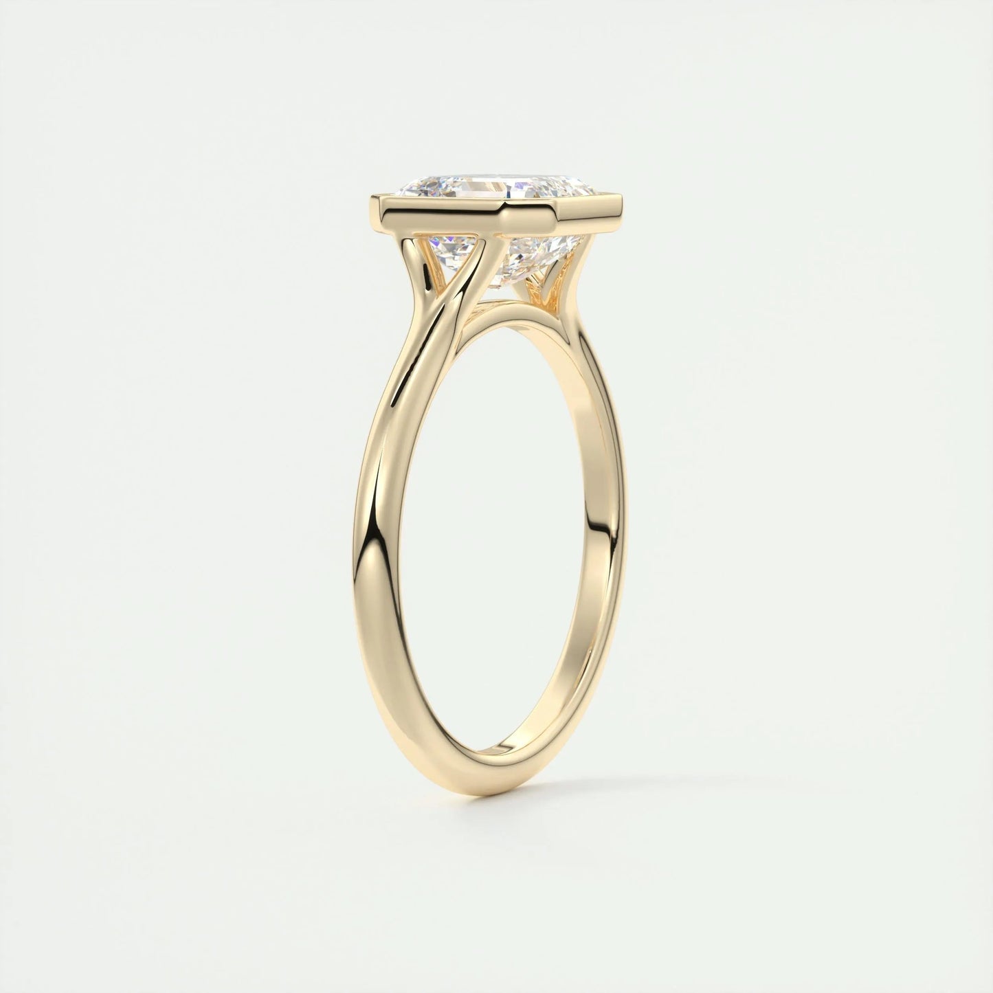 2 CT Asscher Bezel CVD F/VS1 Diamond Engagement Ring 13