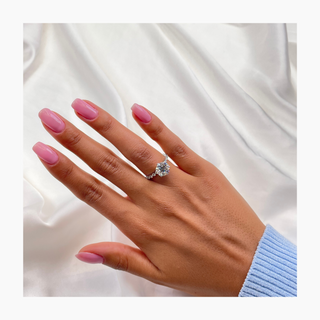 2.5 CT Round Cut Pave CVD G/VS Diamond Engagement Ring 10