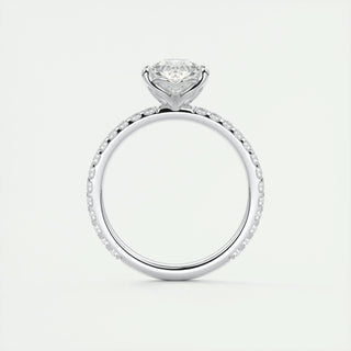 2 CT Pear Cut Pave CVD F/VS1 Diamond Engagement Ring 7