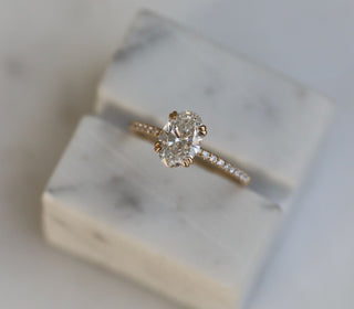 1.21 CT Oval Cut Pave CVD E/VS1 Diamond Engagement Ring 10