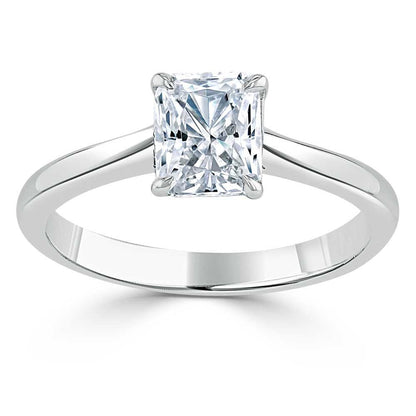 1.0 CT Radiant Cut Solitaire Moissanite Engagement Ring 2