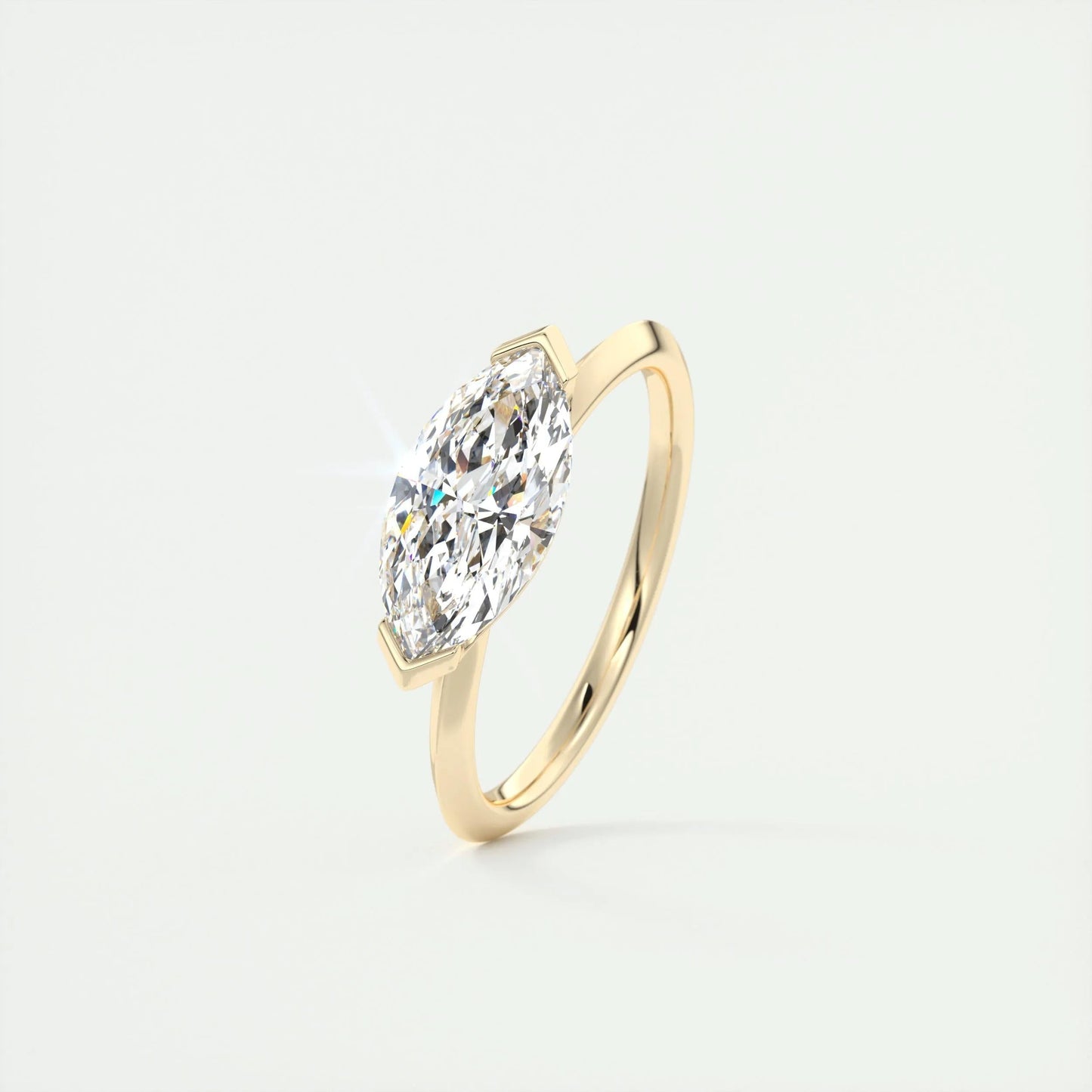2 CT Marquise Half Bezel CVD F/VS1 Diamond Engagement Ring 12