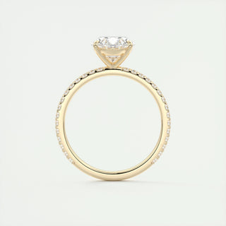 1.91 CT Oval Cut Solitaire Pave Moissanite Engagement Ring 15