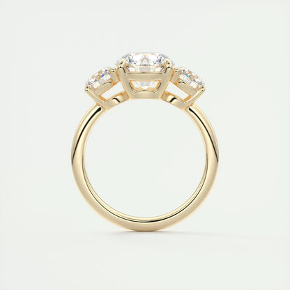2 CT Round Three Stone CVD F/VS1 Diamond Engagement Ring 14