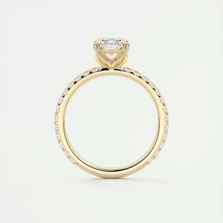 1.91 CT Emerald Solitaire Pave Moissanite Engagement Ring 13