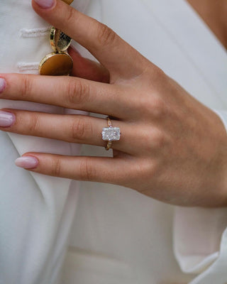 3.30 CT Radiant Vintage Milgrain Moissanite Engagement Ring 2