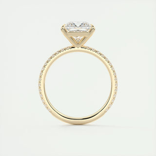 2.08 CT Princess Solitaire Pave Moissanite Engagement Ring 14