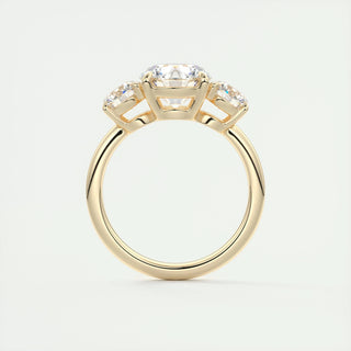 2.0 CT Round Cut Three Stone Moissanite Engagement Ring 14