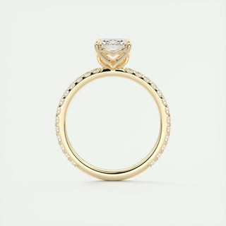 1.75 CT Emerald Cut Pave CVD F/VS1 Diamond Engagement Ring 13