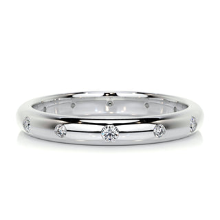 0.18 CT Round Flush Setting CVD EF/VVS Diamond Wedding Band 1