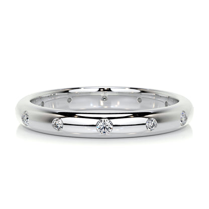 0.18 CT Round Flush Setting CVD EF/VVS Diamond Wedding Band 1