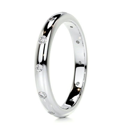 0.18 CT Round Flush Setting CVD EF/VVS Diamond Wedding Band 5