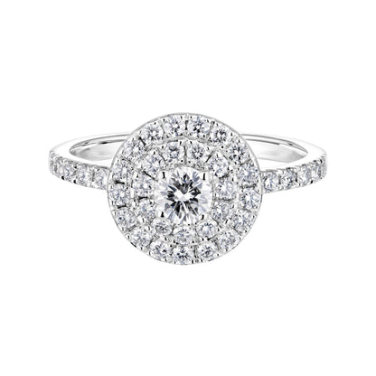 0.25 CT Round Shaped Moissanite Halo Engagement Ring 1