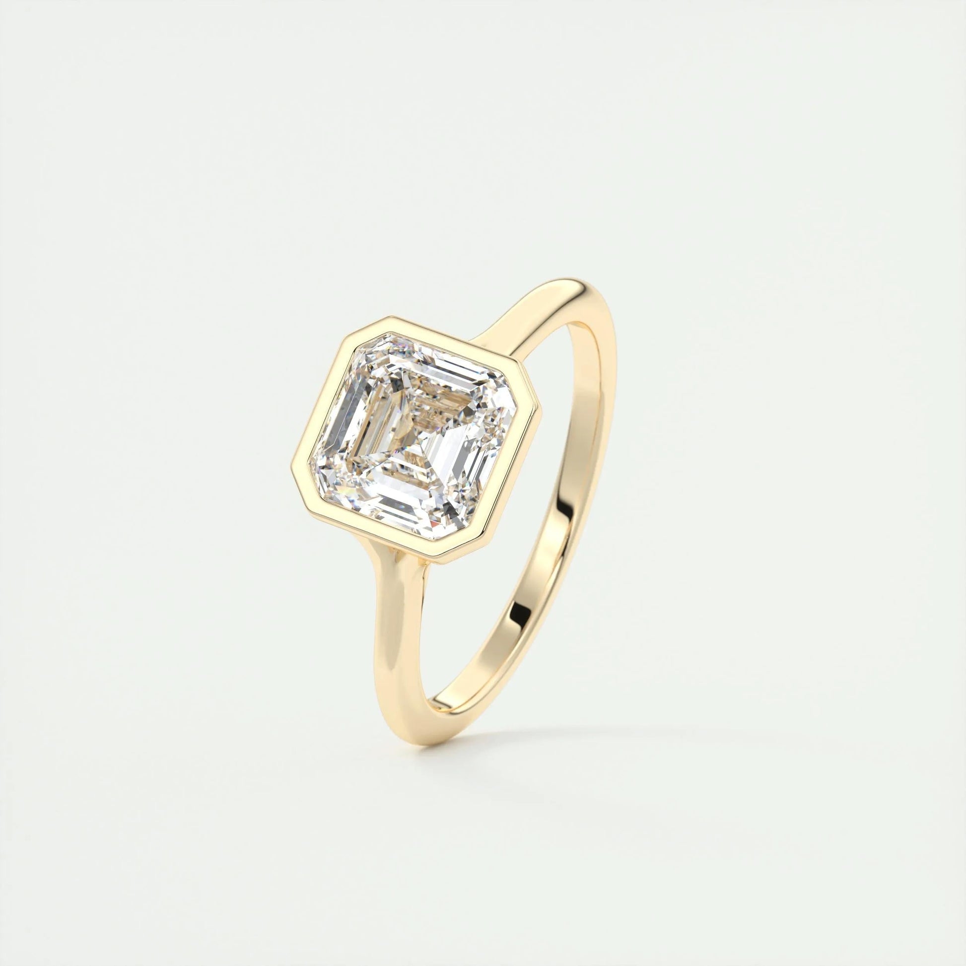 2 CT Asscher Bezel CVD F/VS1 Diamond Engagement Ring 11