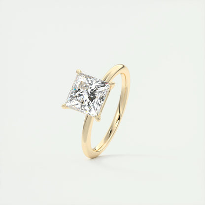 2 CT Princess Solitaire CVD F/VS1 Diamond Engagement Ring 11