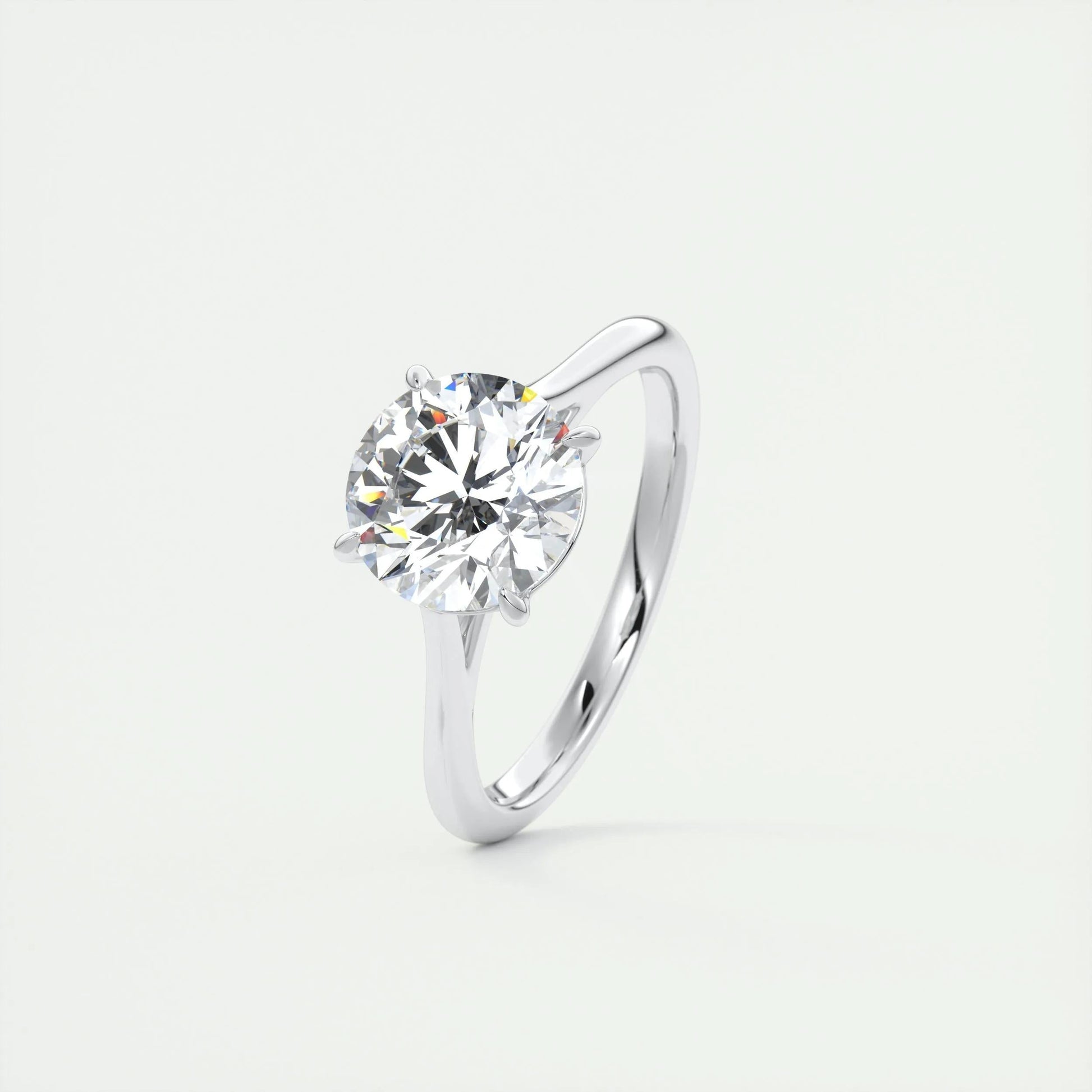 2.0 CT Round Cut Solitaire Moissanite Engagement Ring 4
