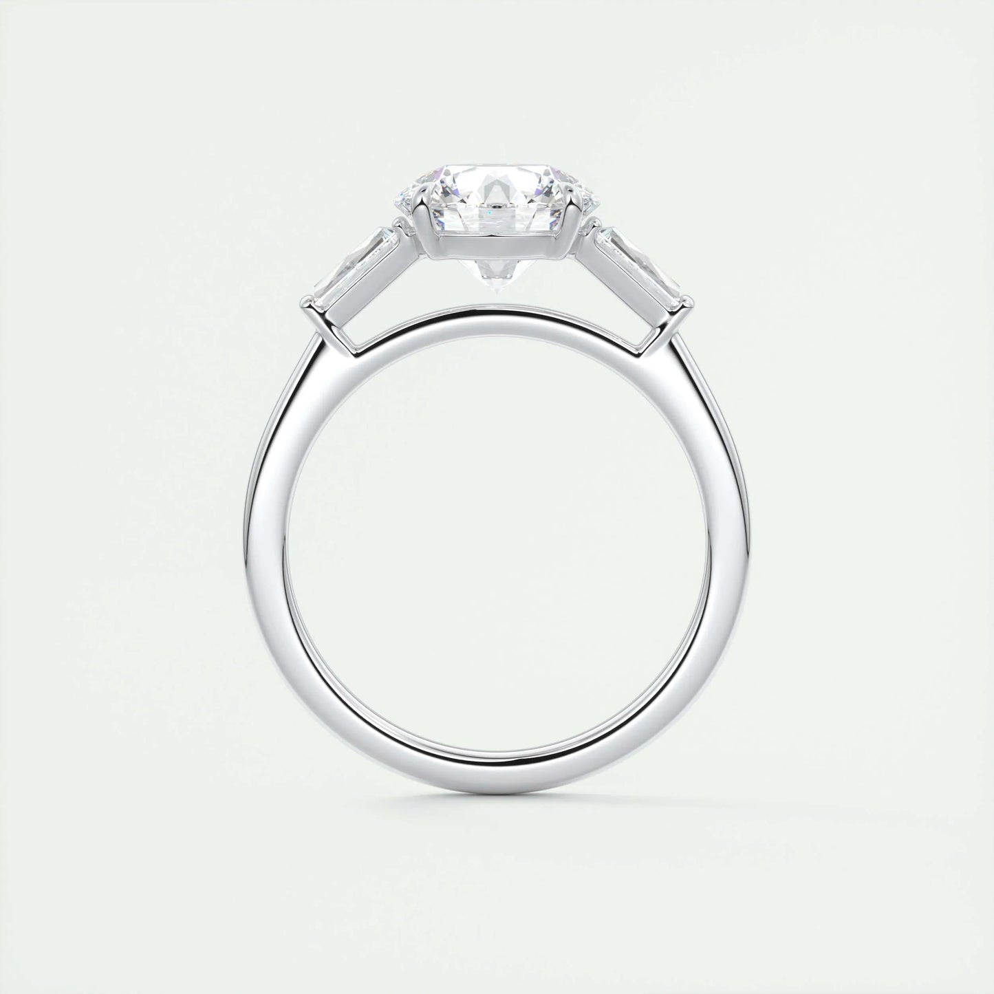 2.0 CT Round Cut Three Stone Moissanite Engagement Ring 8