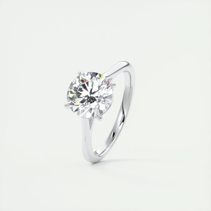 2 CT Round Solitaire CVD F/VS1 Diamond Engagement Ring 4