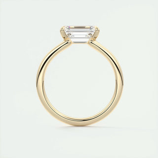 1.91 CT Emerald Cut Solitaire Moissanite Engagement Ring 14