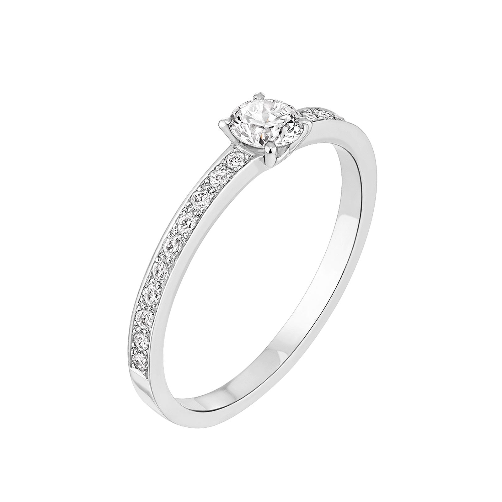 0.25 CT Round Shaped Moissanite Pave Setting Engagement Ring 7