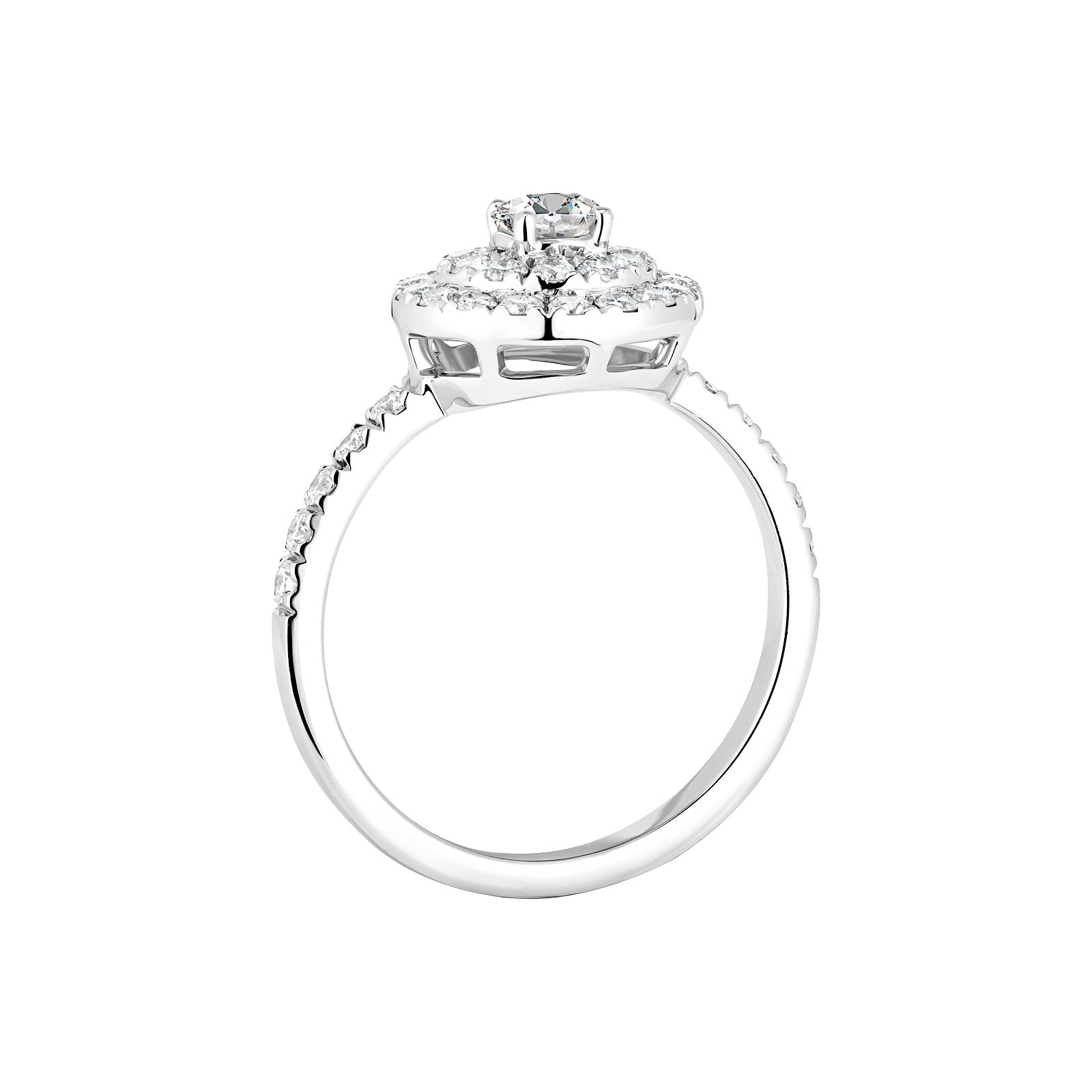 0.25 CT Round Shaped Moissanite Halo Engagement Ring 8