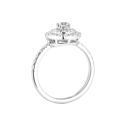 0.25 CT Round Shaped Moissanite Halo Engagement Ring 8