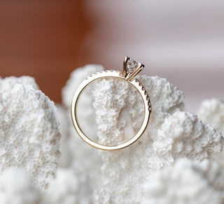 0.50 CT Round Cut Pave CVD F/VVS1 Diamond Engagement Ring 10