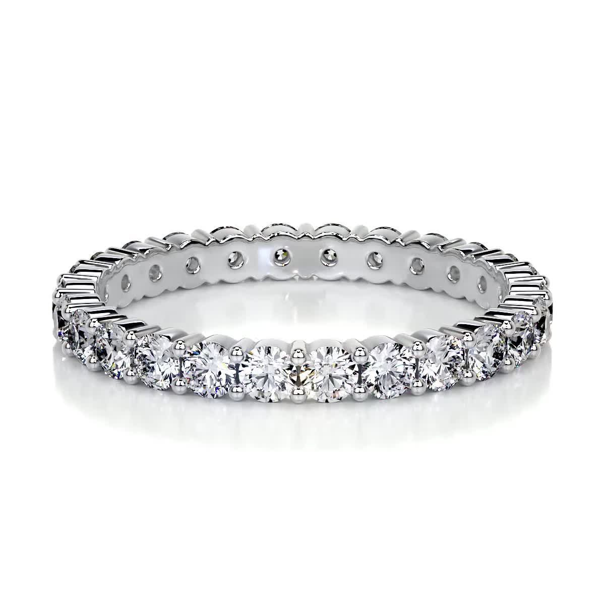 0.9 CT Round Full Eternity CVD EF/VVS Diamond Wedding Band 1