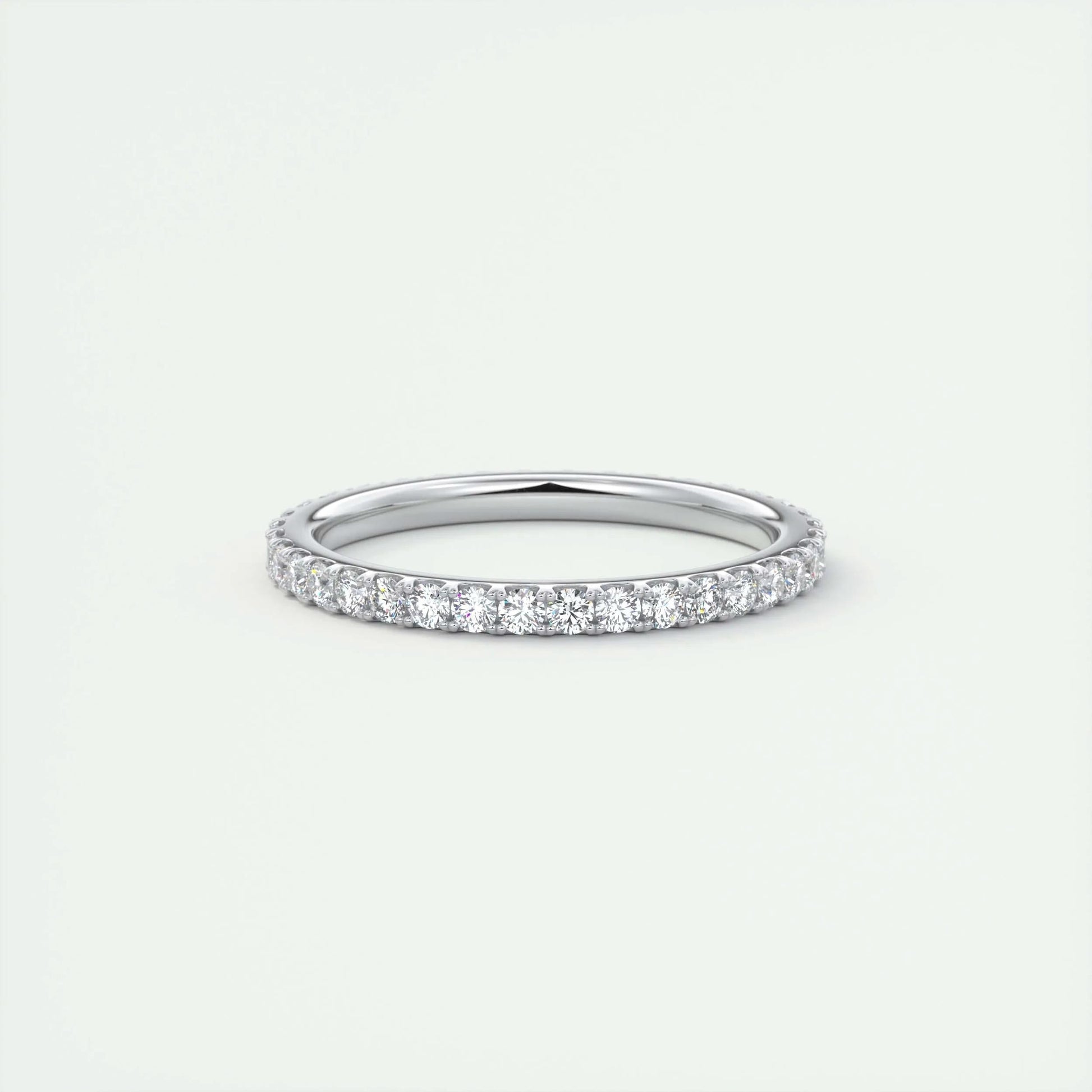 0.74 CT Round Full Eternity CVD EF/VVS Diamond Wedding Band 1