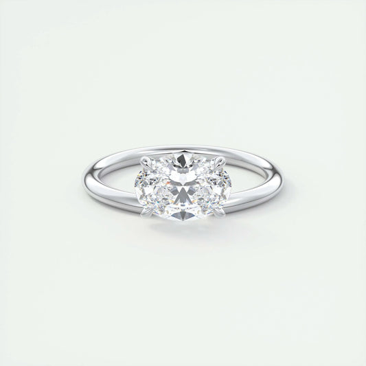 1.5 CT Oval Solitaire CVD F/VS1 Diamond Engagement Ring 1