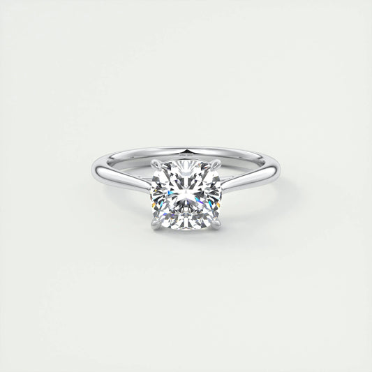 2.15 CT Cushion Cut Solitaire Moissanite Engagement Ring 1