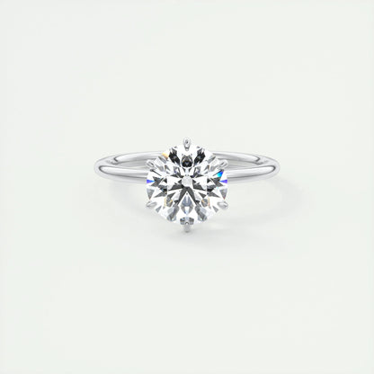 2.0 CT Round Cut Solitaire Moissanite Engagement Ring 1