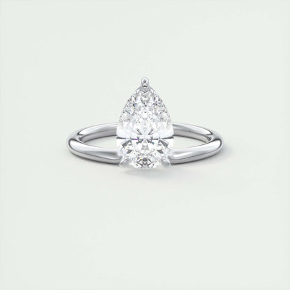 2 CT Pear Solitaire CVD F/VS1 Diamond Engagement Ring 1