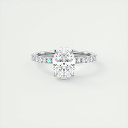 1.5 CT Oval Solitaire CVD F/VS1 Diamond Engagement Ring 1